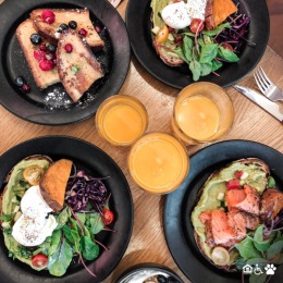 a spread of food on a table
